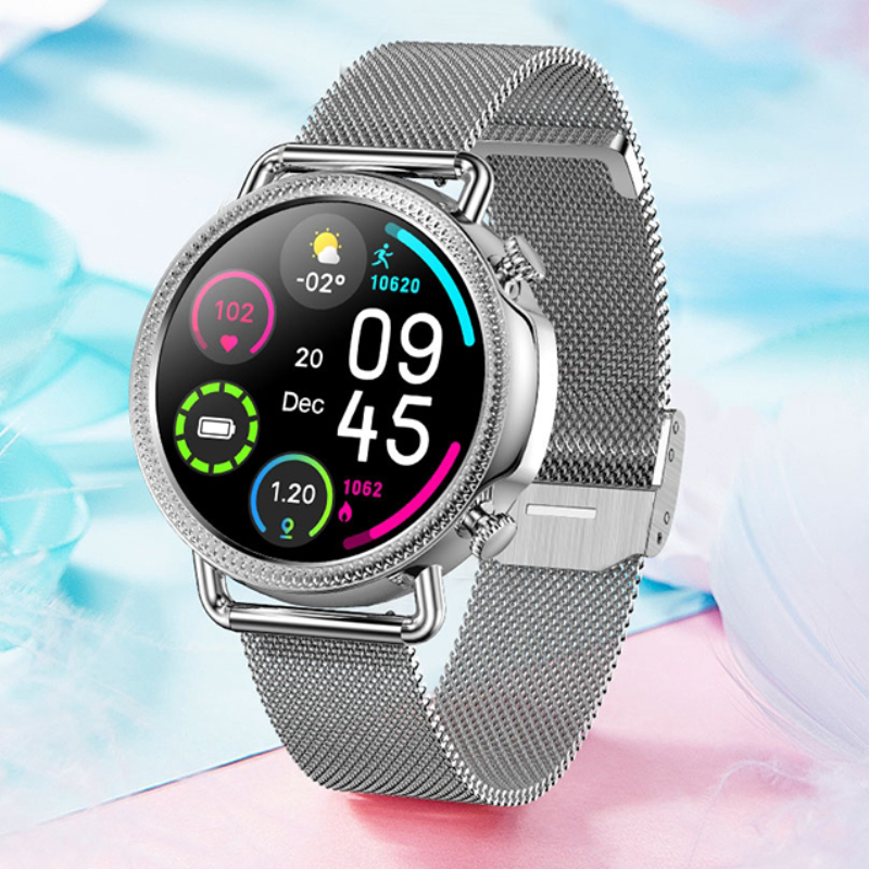 zegarek SMARBN091 kwarcowy damski Smartwatch Smartwatch Rubicon RNBE74 srebrny - miniatura 7