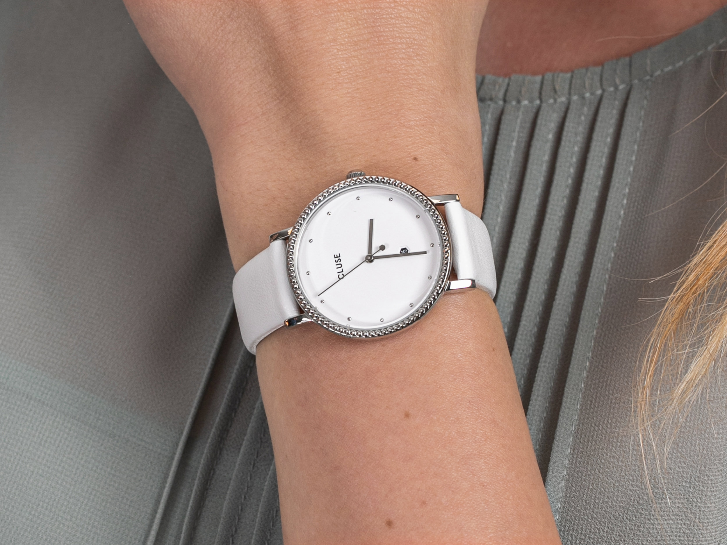 Cluse CL63003 Silver White/White zegarek fashion/modowy Le Couronnement - miniatura 2
