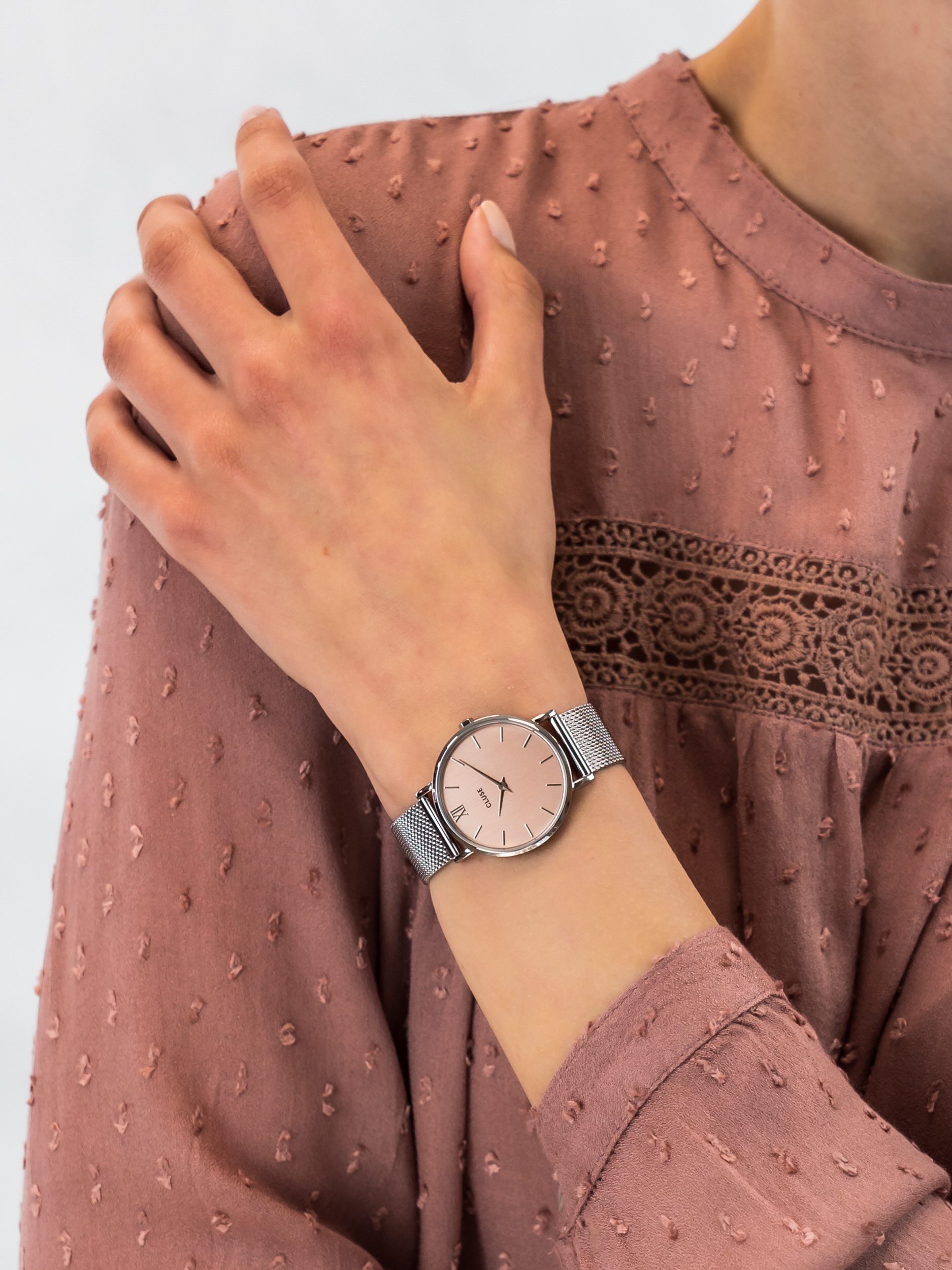 Mesh Silver/Rose Gold Cluse CW0101203029 - hover