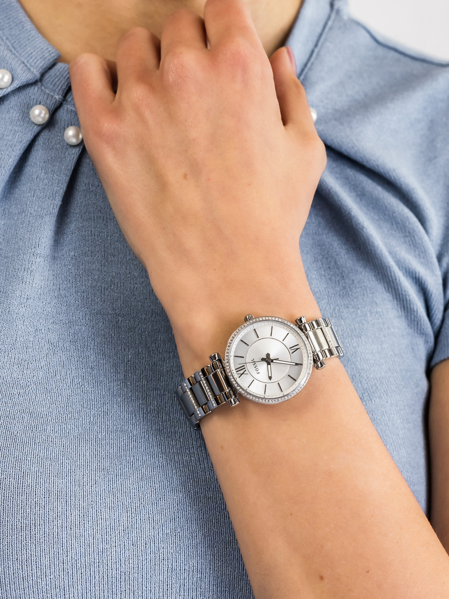 CARLIE Stainless Steel 35mm Fossil ES4341 - hover