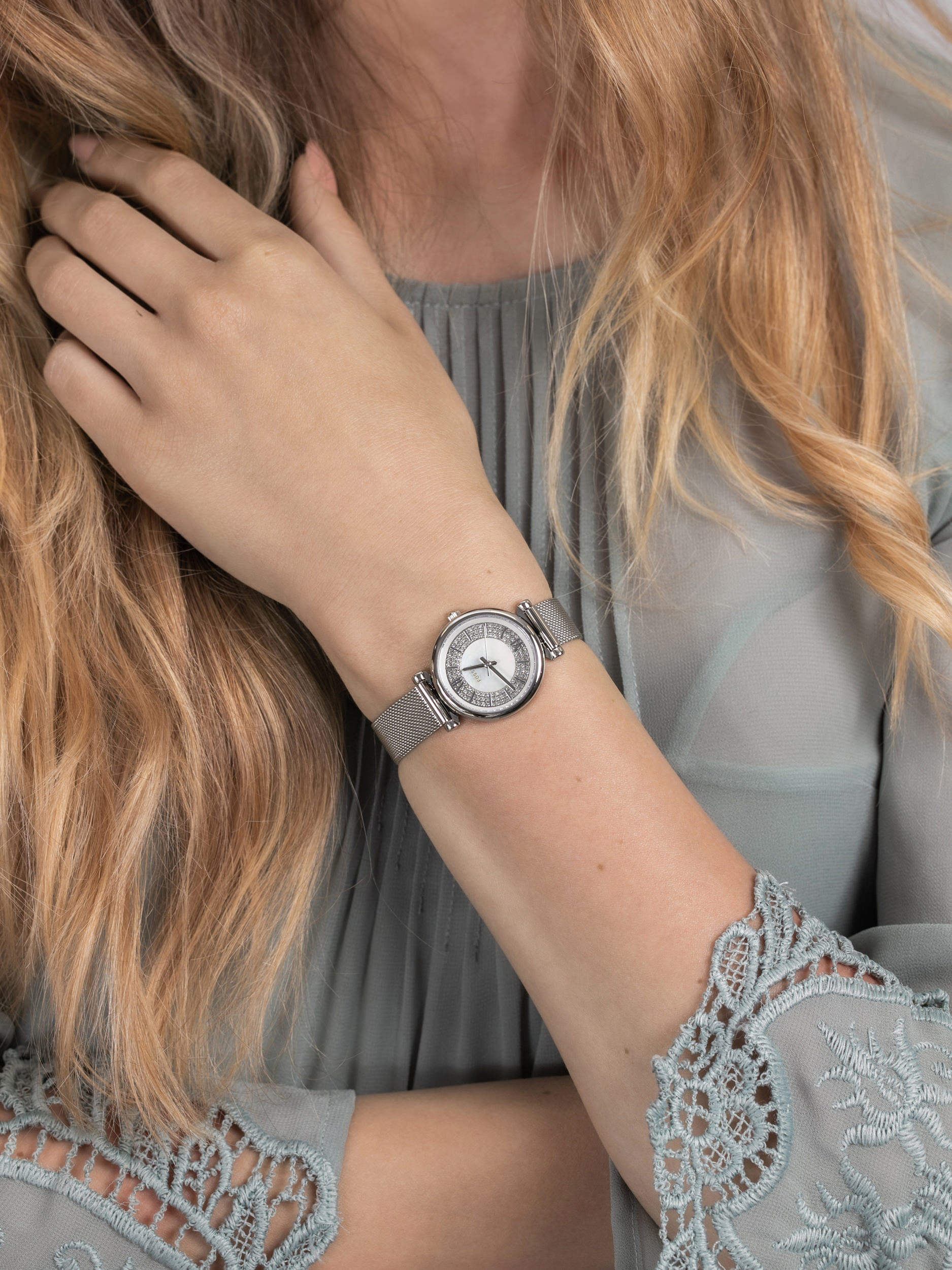 CARLIE MINI Stainless Steel 28mm Fossil ES4837 - hover