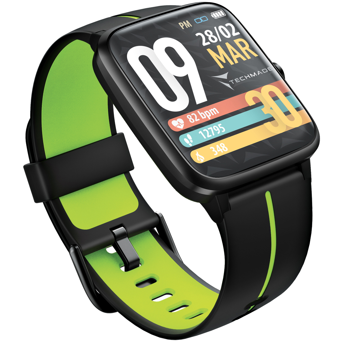 zegarek Techmade TM-MOVE-BKG Smartwatch Move Black Green Move z tworzywa sztucznego - miniatura 6