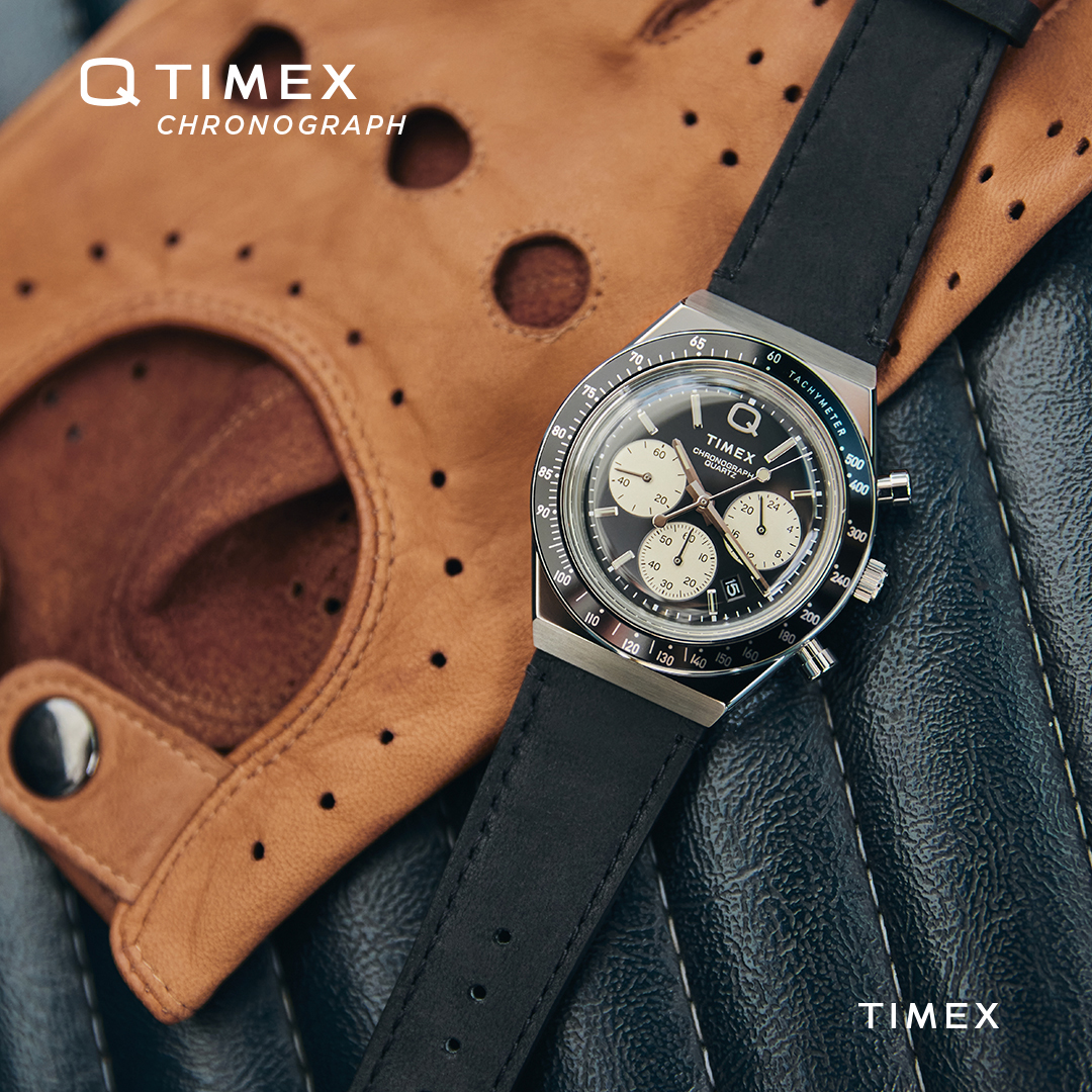zegarek Timex TW2V42700 Q Timex Chronograph 40mm Leather Strap Lab Archive mineralne - miniatura 12