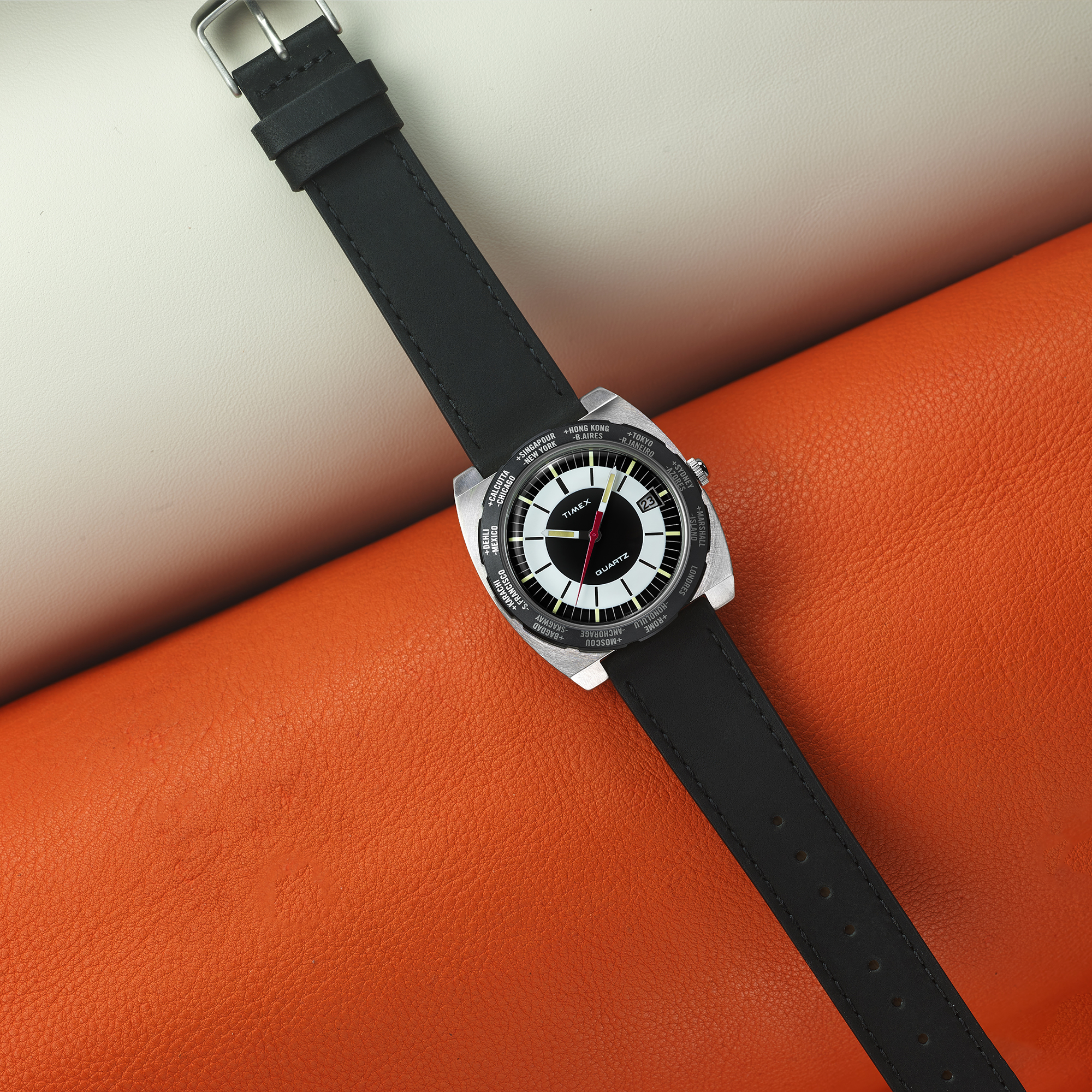 zegarek Timex TW2V69500 kwarcowy męski Q Timex Reissue World Time 1972 Reissue - miniatura 6