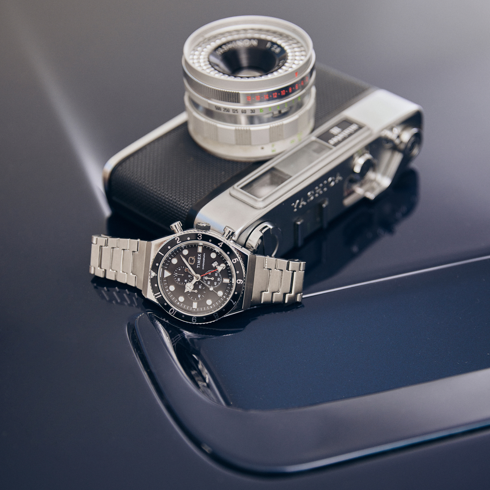zegarek Timex TW2V69800 Q Timex Three Time Zone Chronograph Q Timex mineralne - miniatura 8