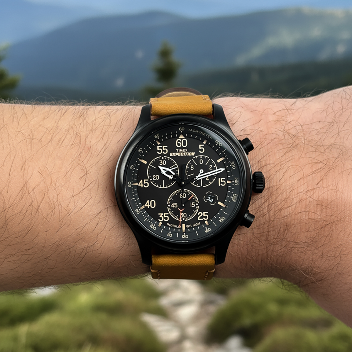 zegarek Timex TW4B12300 czarny Expedition Field Chronograph - miniatura 11
