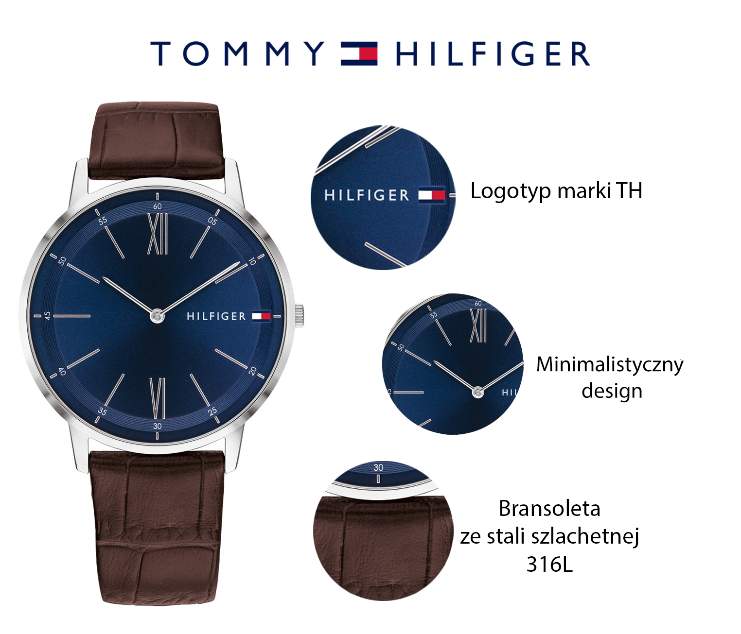 zegarek Tommy Hilfiger 1791514 srebrny Męskie - miniatura 7