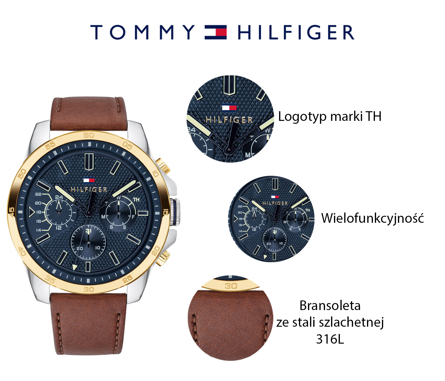 zegarek Tommy Hilfiger 1791561 kwarcowy męski Męskie Decker - miniatura 4