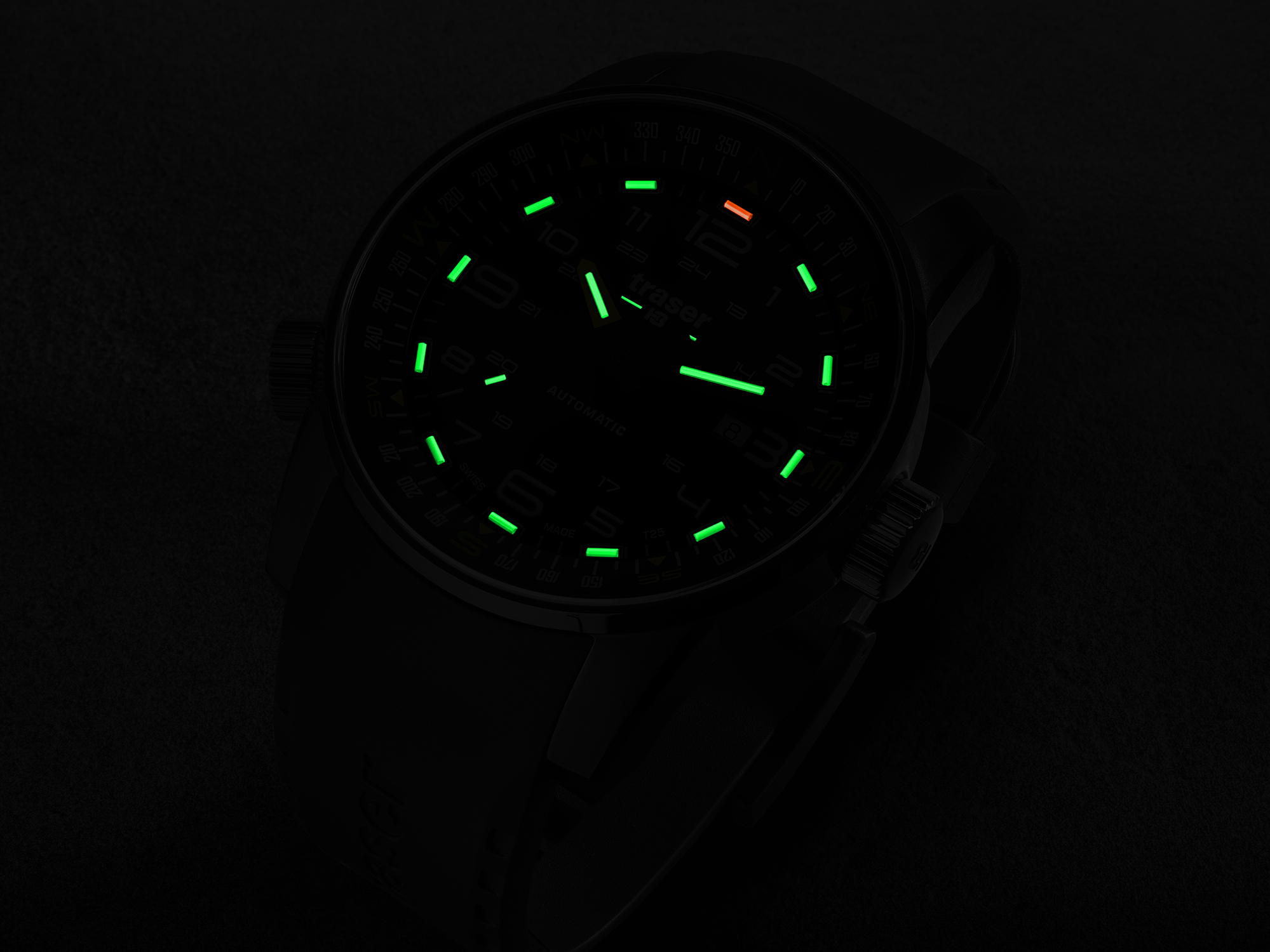 zegarek Traser TS-109741 automatyczny męski P68 Pathfinder P68 Pathfinder Automatic Black Rubber Strap - miniatura 6