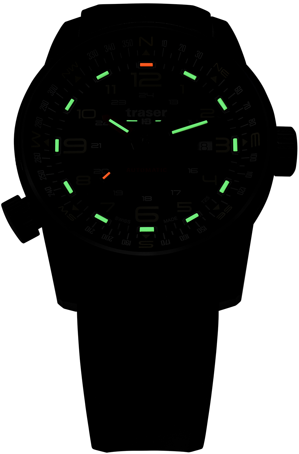 zegarek Traser TS-110457 automatyczny męski P68 Pathfinder P68 Pathfinder Automatic Green Rubber Strap - miniatura 3