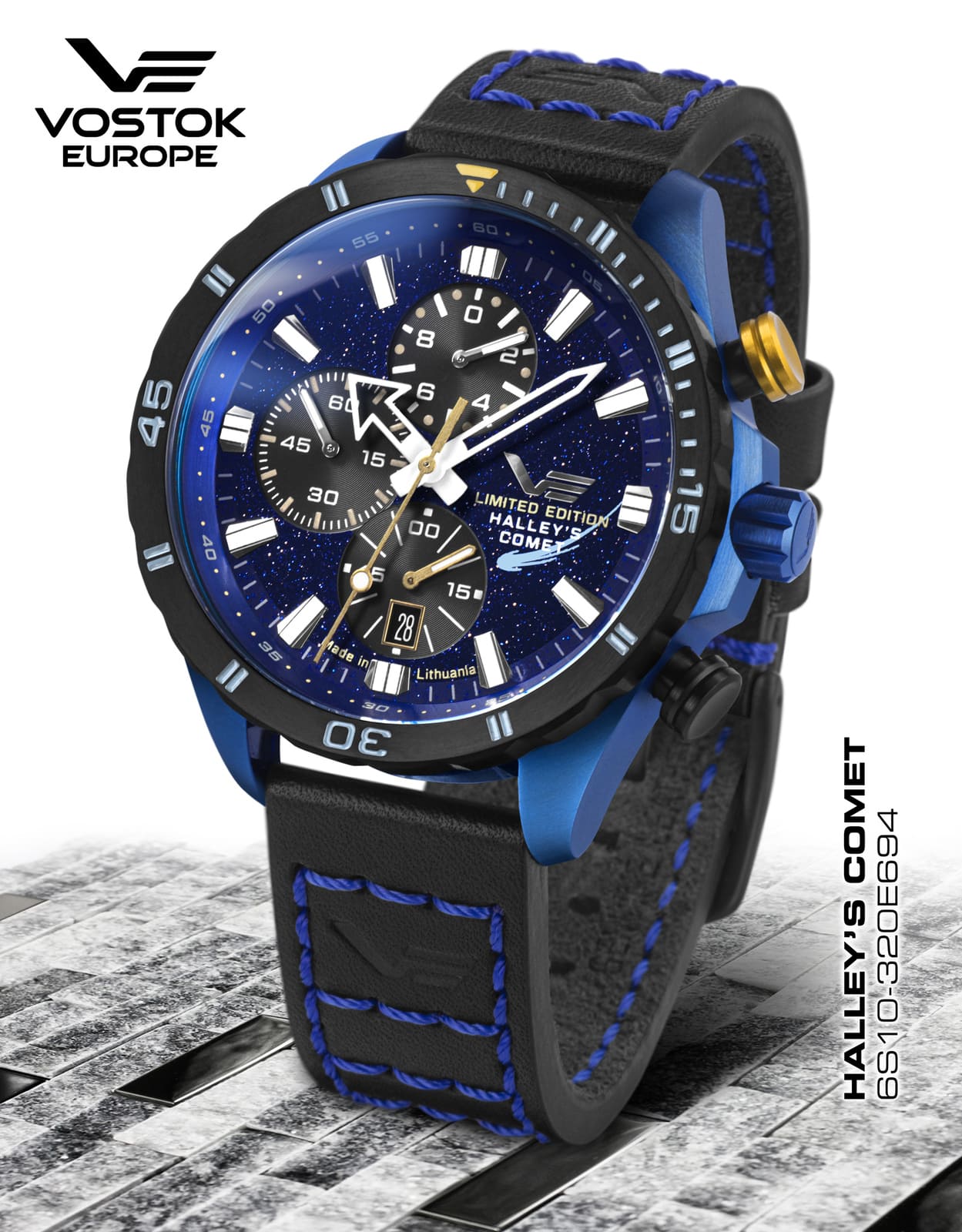 zegarek Vostok Europe 6S10-320E694 Almaz Chrono Halleys Comet Special Edition męski z chronograf Almaz - miniatura 3