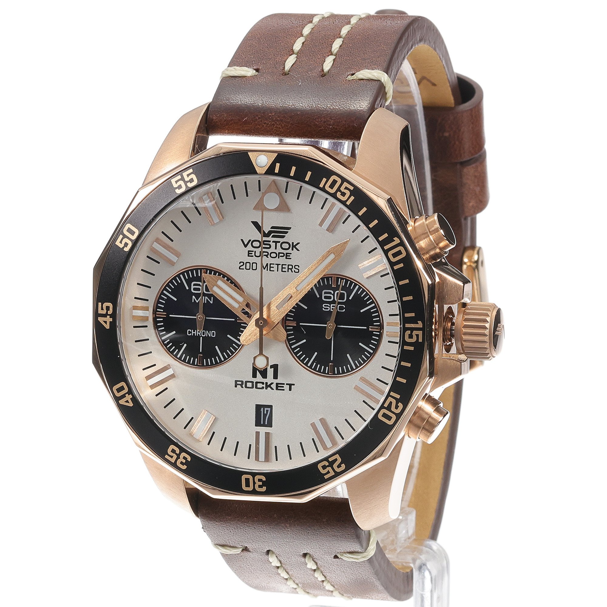 zegarek Vostok Europe 6S21-225B619 różowe złoto N1 Rocket - miniatura 2