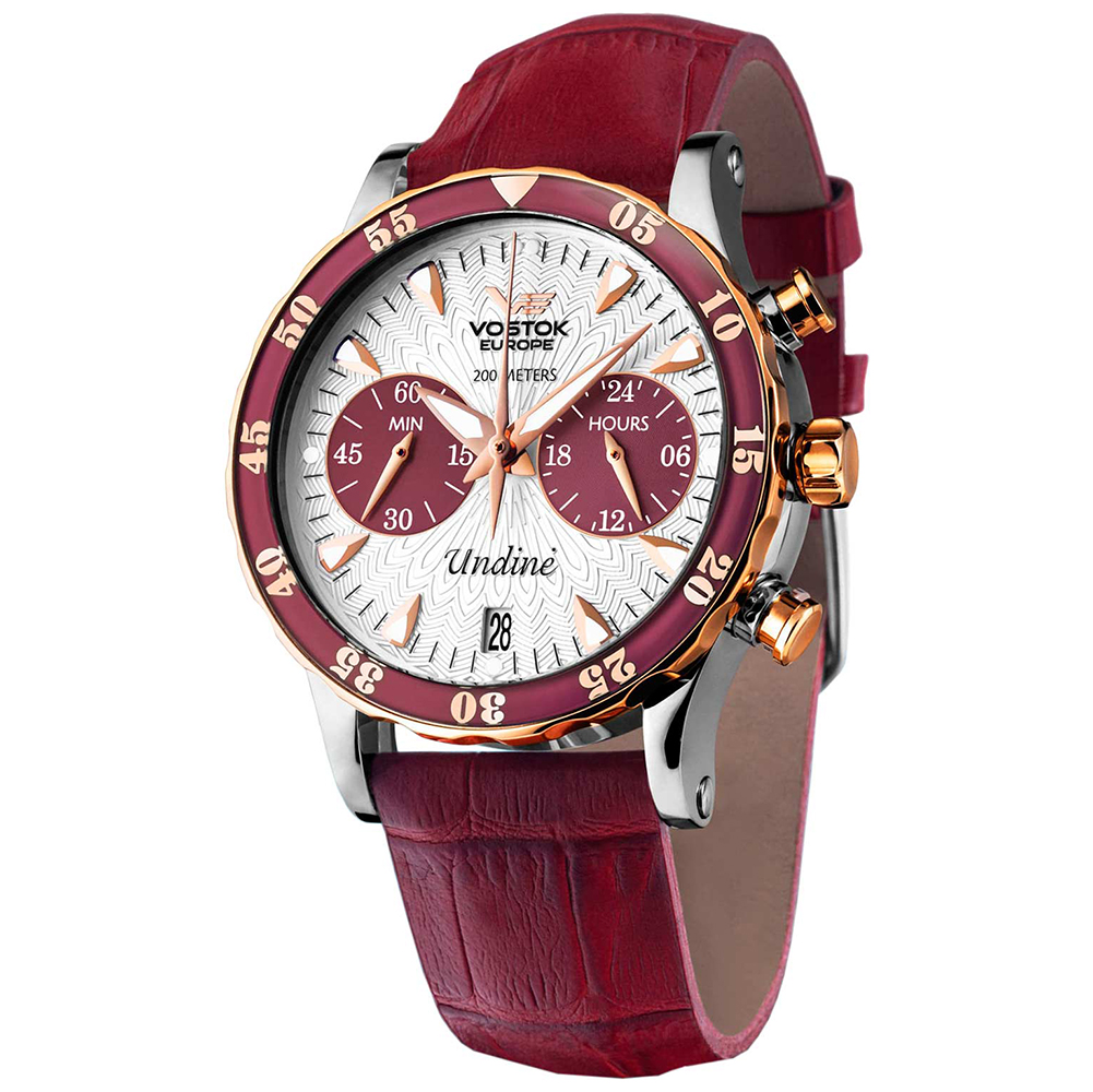 Vostok Europe VK64-515E567 zegarek srebrny sportowy Undine pasek - miniatura 6