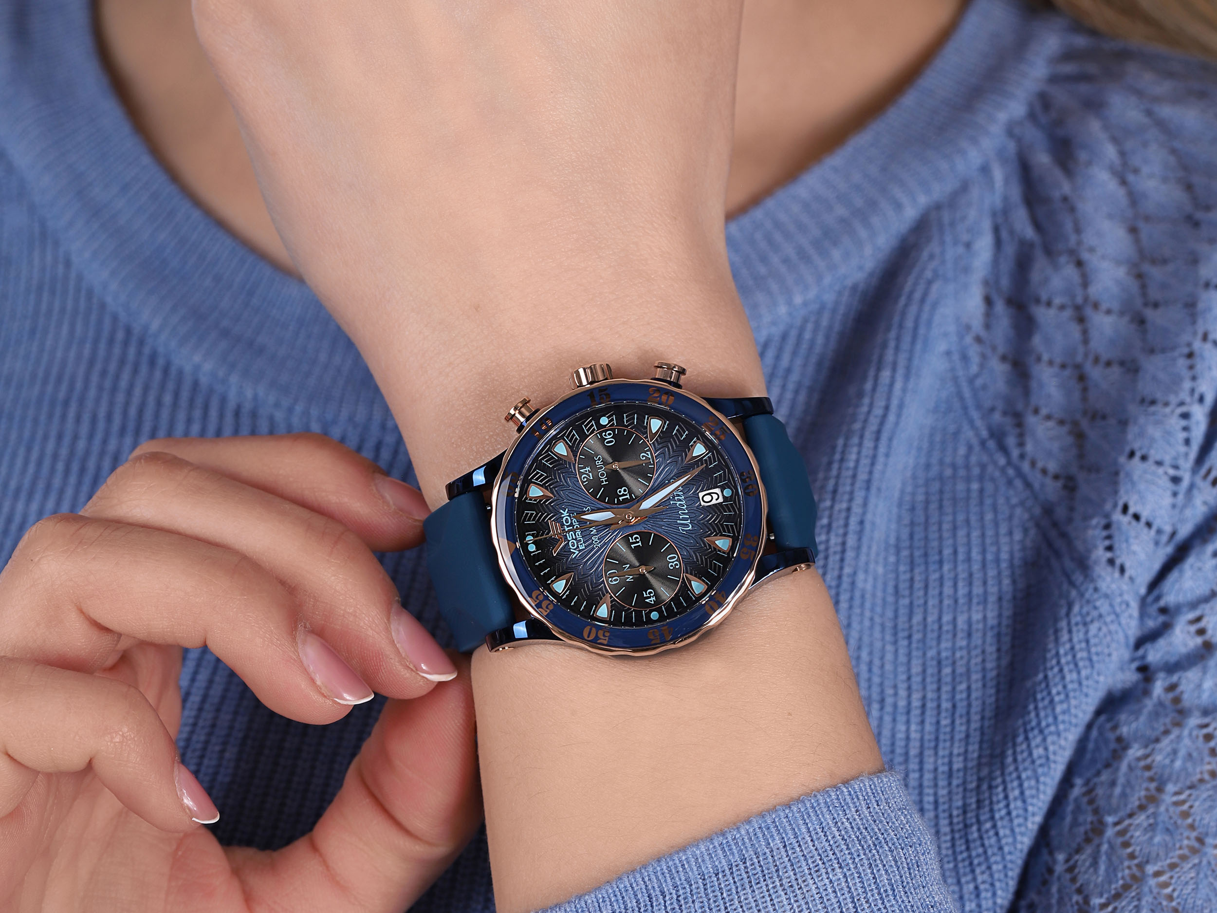 zegarek Vostok Europe VK64-515E628 kwarcowy damski Undine Undine Chrono - miniatura 4