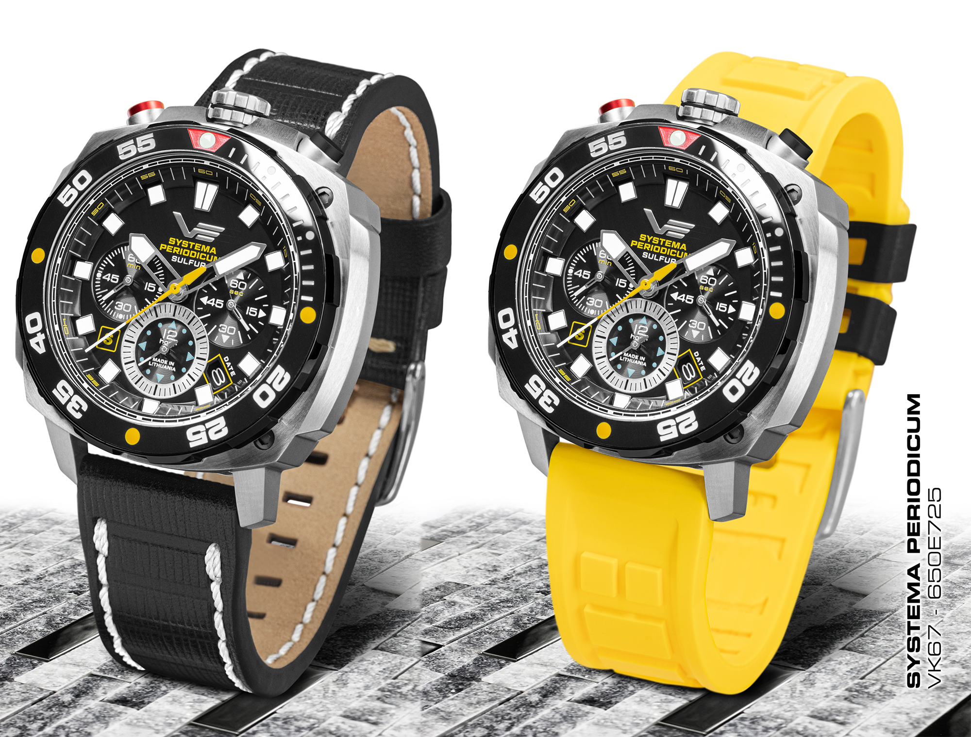 zegarek Vostok Europe VK67-650E725 kwarcowy męski Systema Periodicum Systema Periodicum Sulfur - miniatura 2