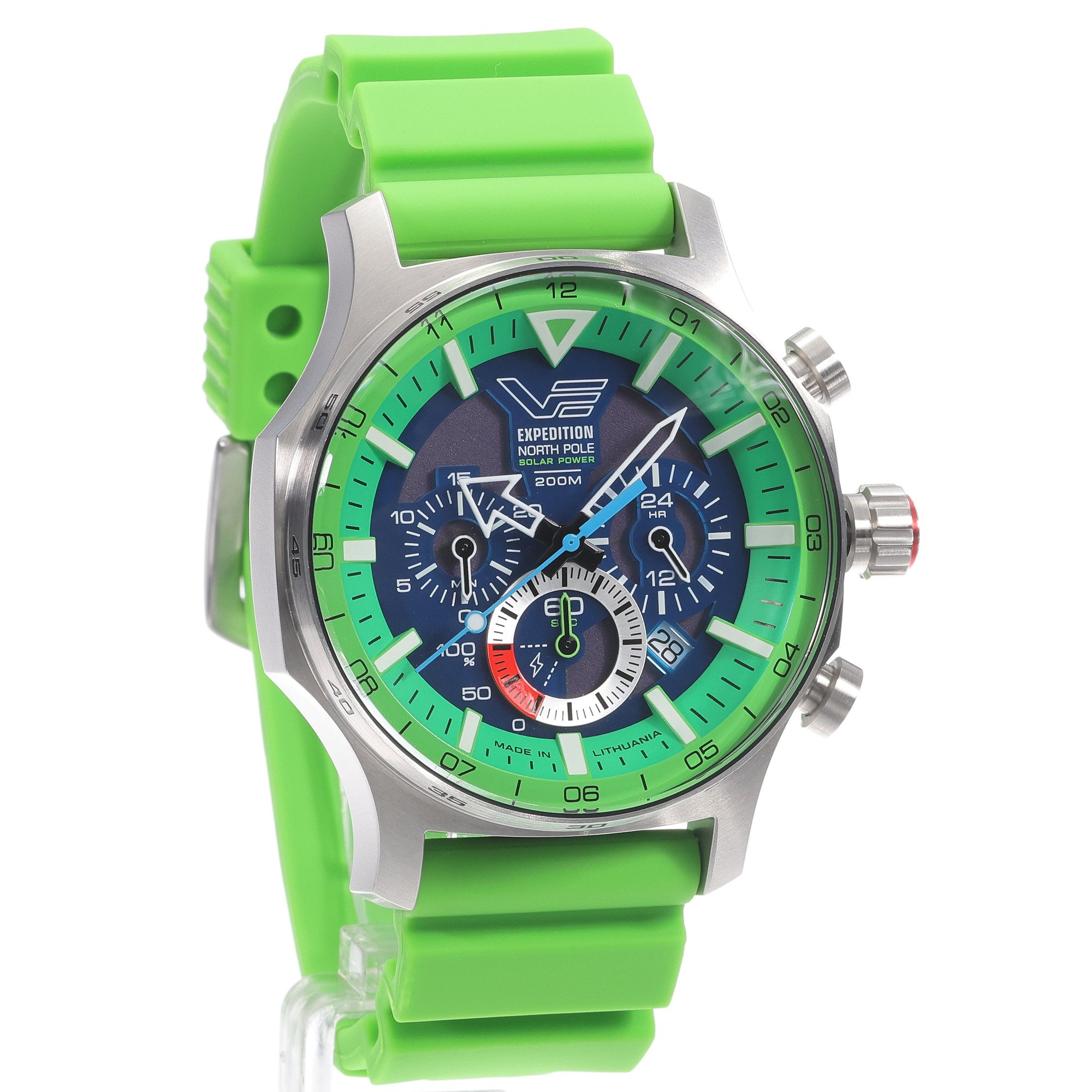 zegarek Vostok Europe VR42-595A733S Expedition North Pole 1 Polar Spruce Solar 47mm męski z chronograf Expedition - miniatura 3