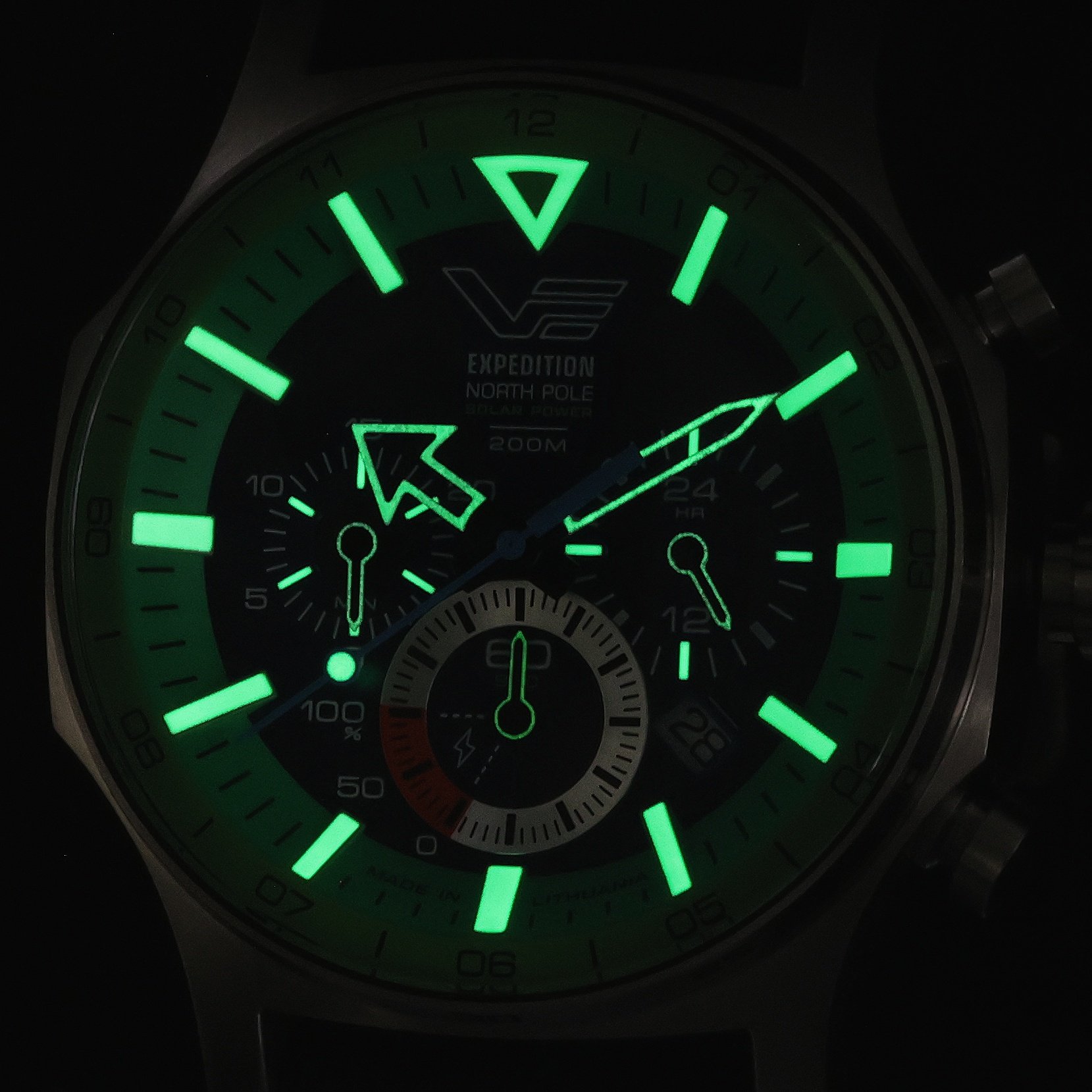 zegarek Vostok Europe VR42-595A733SB solar męski Expedition Expedition North Pole 1 Polar Spruce Solar 47mm - miniatura 5