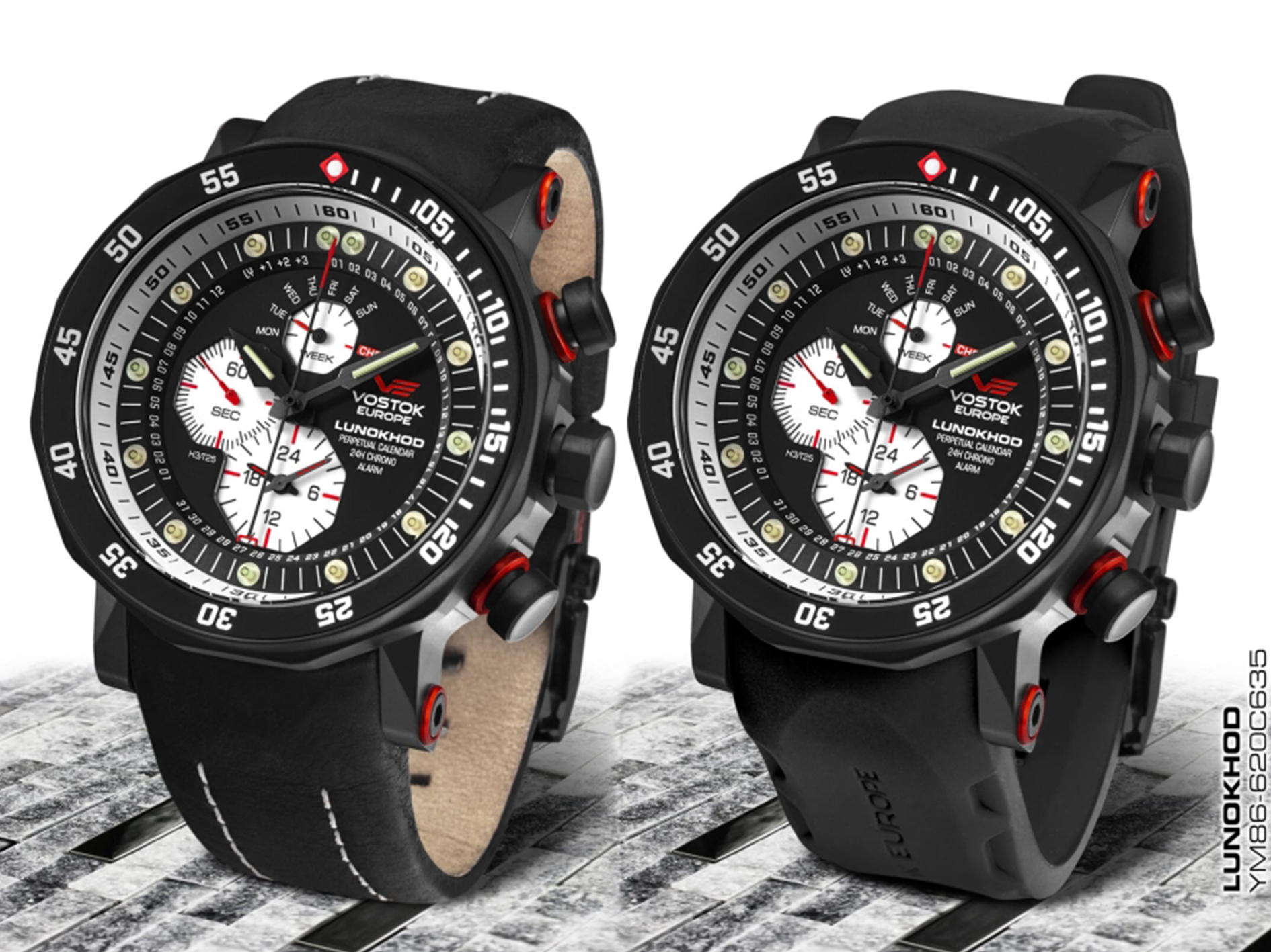 zegarek Vostok Europe YM86-620C635 kwarcowy męski Lunokhod Lunokhod-2 Multifunctional - miniatura 2