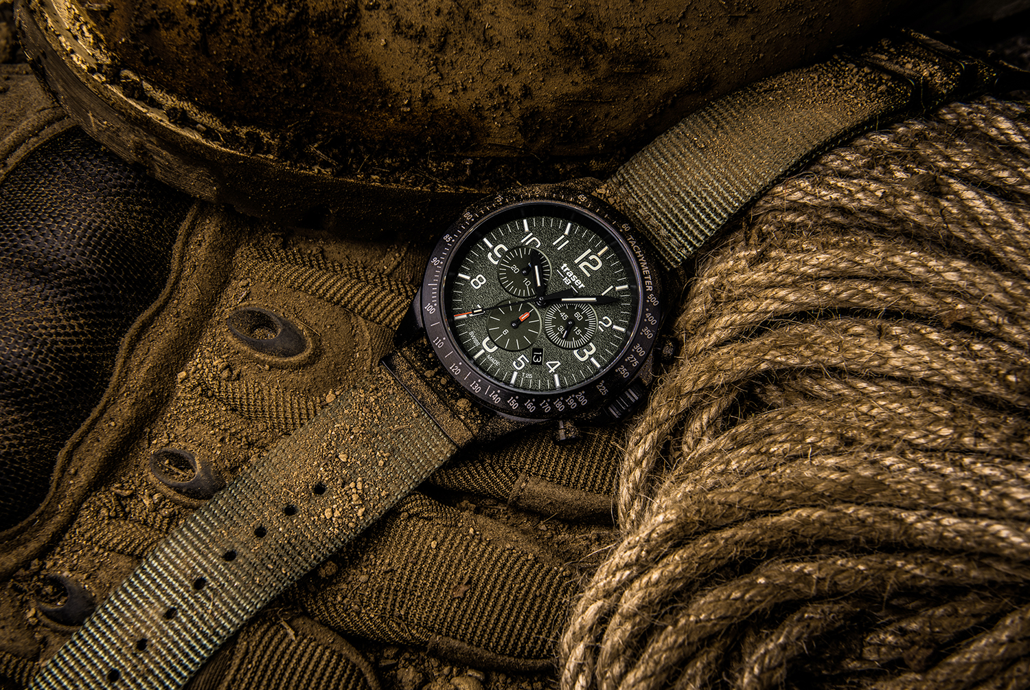 Traser TS-109463 P67 Officer Pro Chronograph Green NATO zegarek wojskowy P67 Officer Pro - miniatura 8