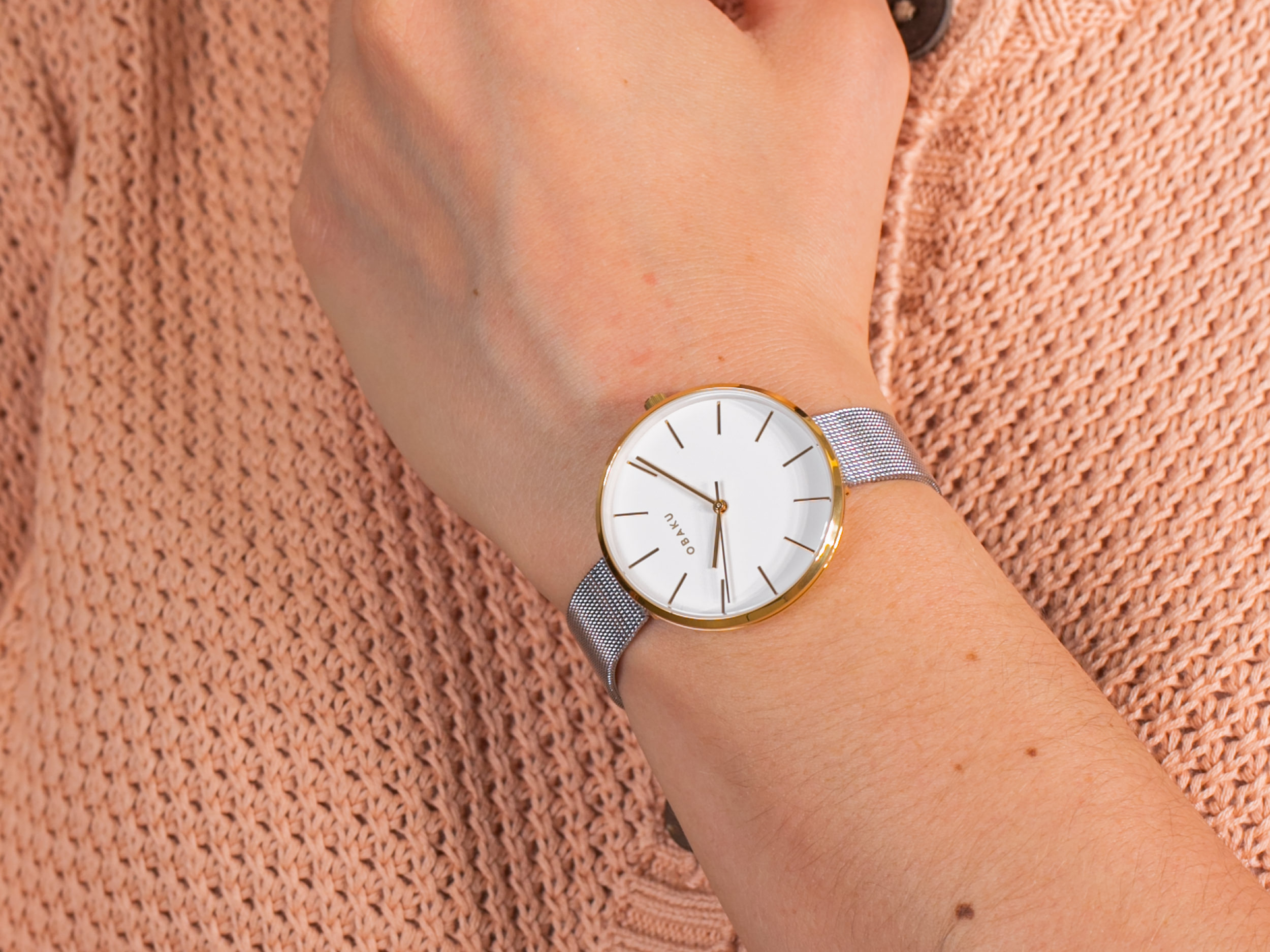 Obaku Denmark V211LXGIMC1 MYNTE - GOLD BI zegarek klasyczny Slim - miniatura 5