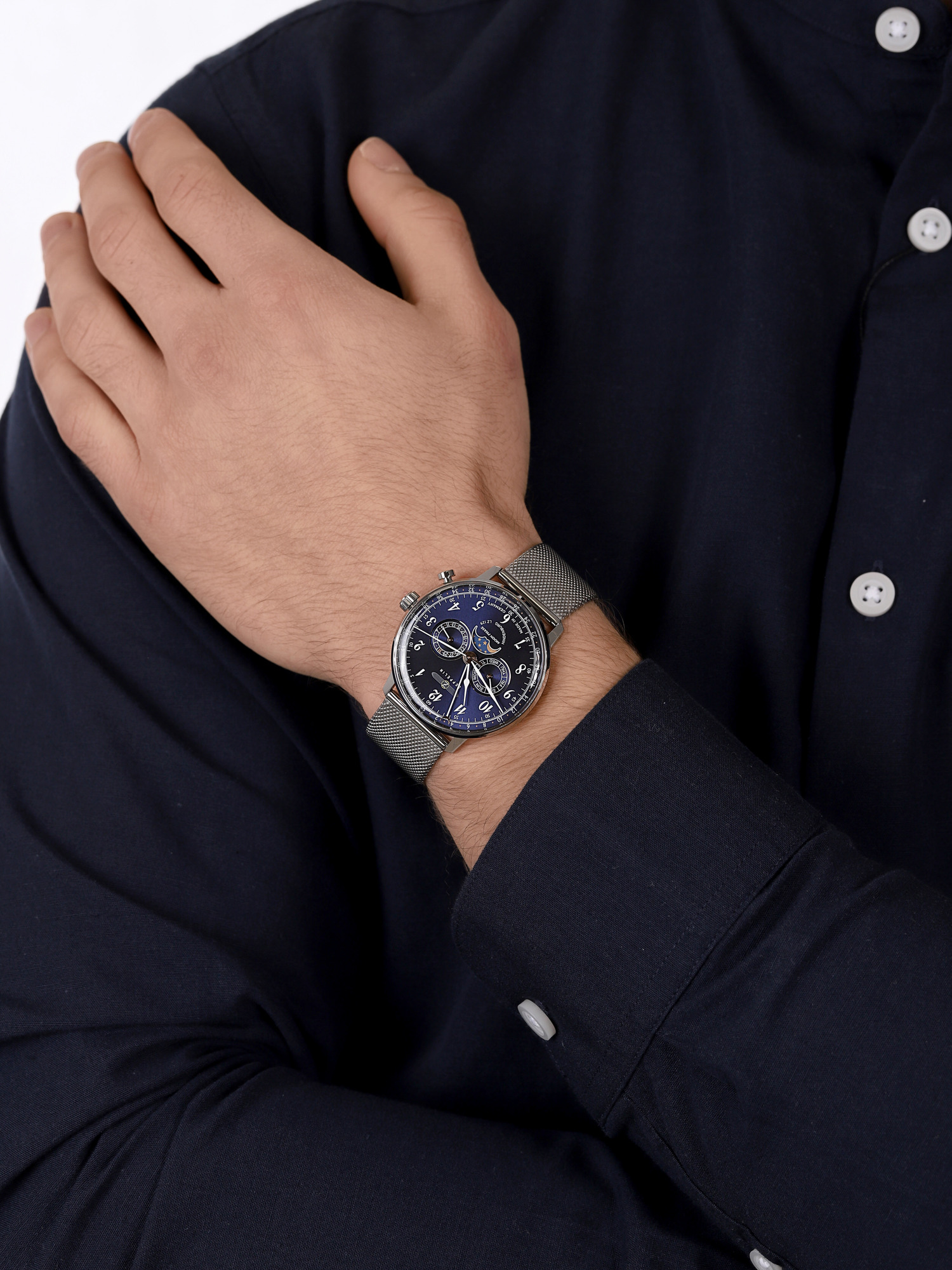 LZ129 Hindenburg Quartz Moonphase Zeppelin 7036M3 - hover