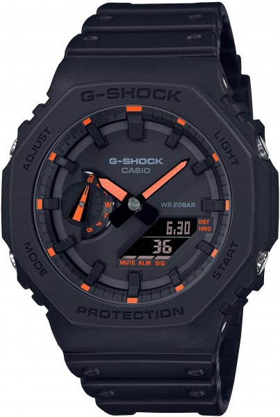 G-SHOCK Octagon Neon Accent Series CasiOak Carbon Core Guard GA-2100-1A4ER