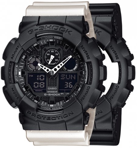 G-SHOCK SET GA-100-1A1ER + BEZEL 10358741 + PASEK 10395227