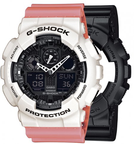 G-SHOCK SET GA-100-1A1ER + BEZEL 10395292 + PASEK 10498150