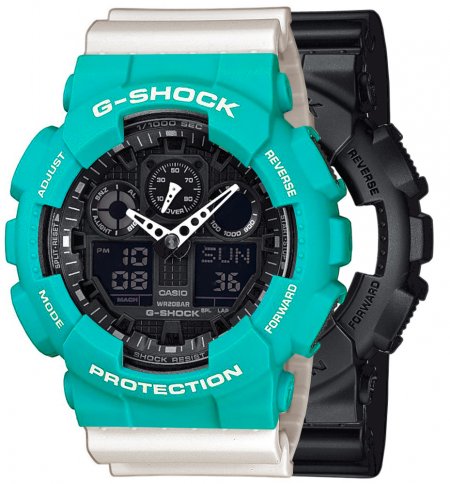 G-SHOCK SET GA-100-1A1ER + BEZEL 10410475 + PASEK 10395227