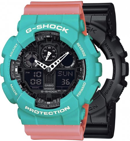 G-SHOCK SET GA-100-1A1ER + BEZEL 10410475 + PASEK 10498150