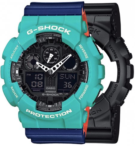 G-SHOCK SET GA-100-1A1ER + BEZEL 10410475 + PASEK 10527467