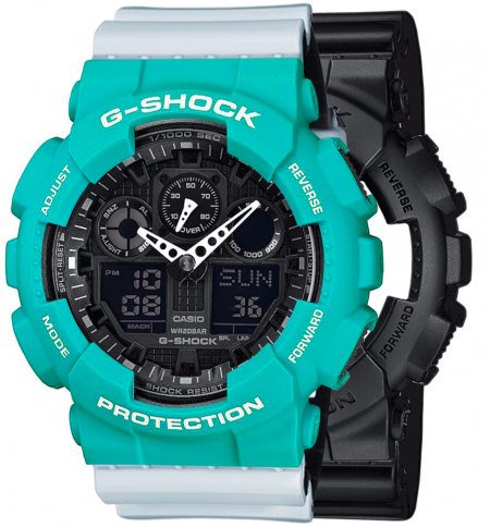 G-SHOCK SET GA-100-1A1ER + BEZEL 10410475 + PASEK 10527469