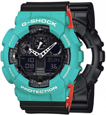 G-SHOCK SET GA-100-1A1ER + BEZEL 10410475 + PASEK 10577142