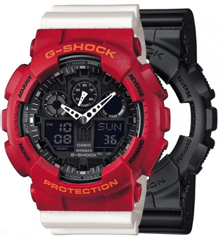 G-SHOCK SET GA-100-1A1ER + BEZEL 10441433 + PASEK 10366715