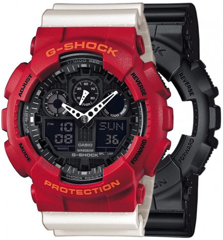 G-SHOCK SET GA-100-1A1ER + BEZEL 10441433 + PASEK 10395227