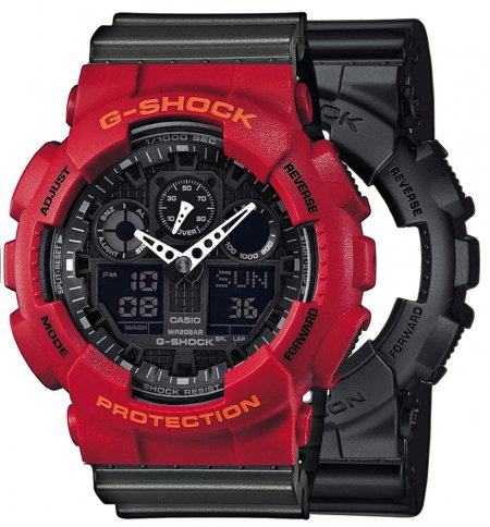 G-SHOCK SET GA-100-1A1ER + BEZEL 10441433 + PASEK 10467764
