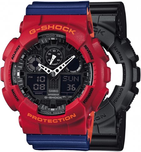 G-SHOCK SET GA-100-1A1ER + BEZEL 10441433 + PASEK 10527467