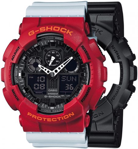 G-SHOCK SET GA-100-1A1ER + BEZEL 10441433 + PASEK 10527469