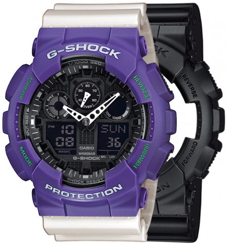 G-SHOCK SET GA-100-1A1ER + BEZEL 10498250 + PASEK 10395227