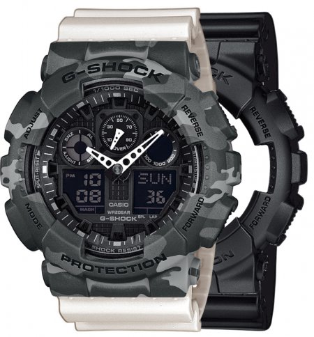 G-SHOCK SET GA-100-1A1ER + BEZEL 10507071 + PASEK 10395227