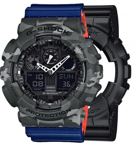 G-SHOCK SET GA-100-1A1ER + BEZEL 10507071 + PASEK 10527467