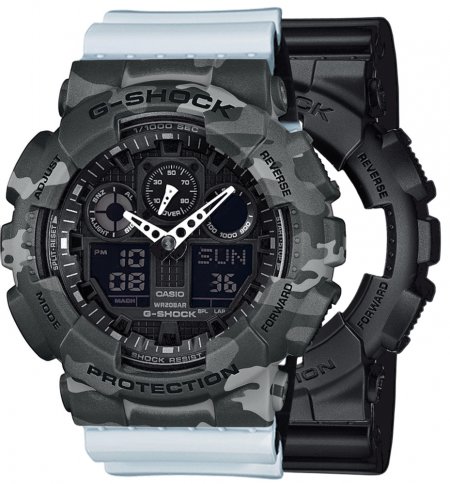 G-SHOCK SET GA-100-1A1ER + BEZEL 10507071 + PASEK 10527469