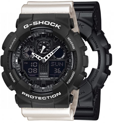 G-SHOCK SET GA-100-1A1ER + BEZEL 10508136 + PASEK 10395227