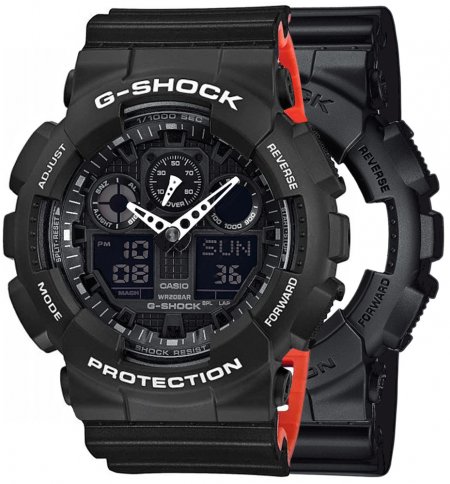 G-SHOCK SET GA-100-1A1ER + BEZEL 10508136 + PASEK 10577142