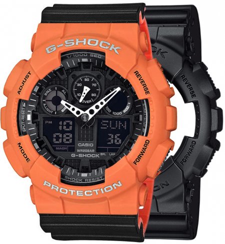 G-SHOCK SET GA-100-1A1ER + BEZEL 10589006 + PASEK 10577142