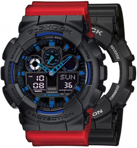 G-SHOCK SET GA-100-1A2ER + BEZEL 10358741 + PASEK 10395226
