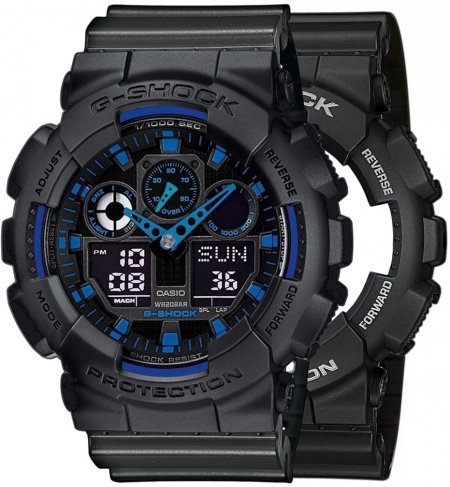 G-SHOCK SET GA-100-1A2ER + BEZEL 10358741 + PASEK 10467764