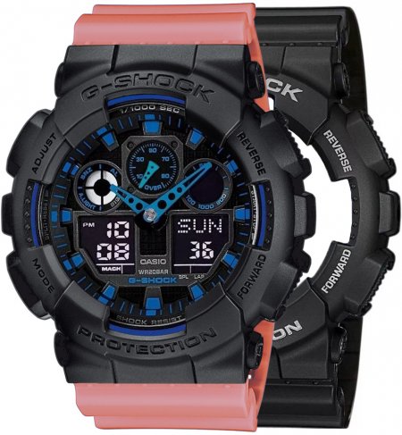 G-SHOCK SET GA-100-1A2ER + BEZEL 10358741 + PASEK 10498150
