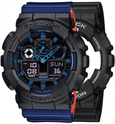 G-SHOCK SET GA-100-1A2ER + BEZEL 10358741 + PASEK 10527467