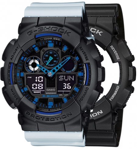 G-SHOCK SET GA-100-1A2ER + BEZEL 10358741 + PASEK 10527469